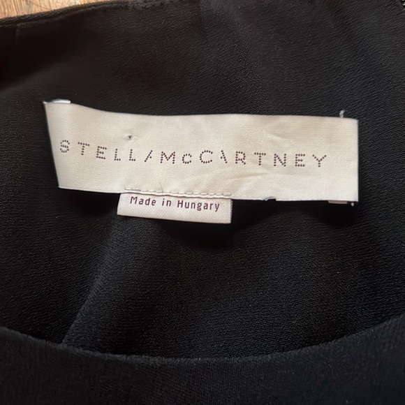 Stella McCartney Black Dress With Brocade Blue And Black Peplum At Back Size XL - Picture 9 of 9